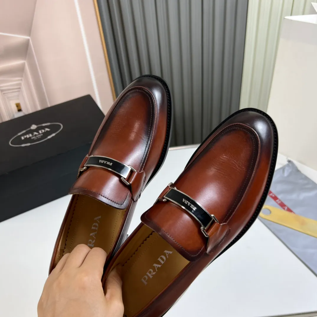 Men's shoes 💰520💰 Prada.PRADA men's business casual leather shoes, 1:1 shipment ⬆️Luxurious and noble 👞All imported original brand leather materials, just to create a more comfortable wearing experience, upper: original cowhide ➕Imported full cow lining, original outsole ✔️36-45 (45 non-returnable)